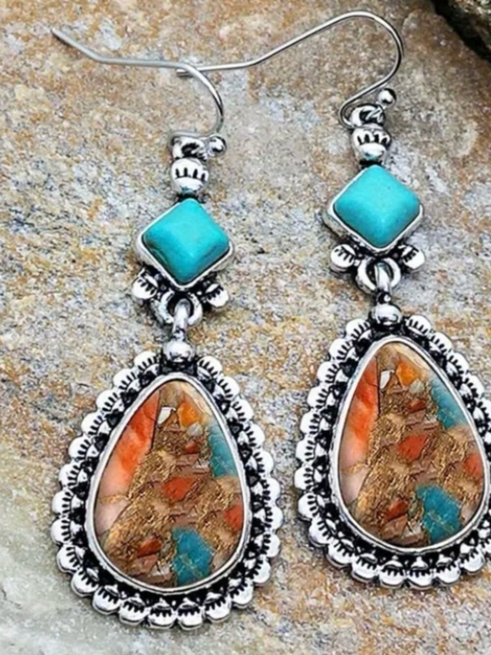 Bristol Turquoise Silver Water Drop Earrings